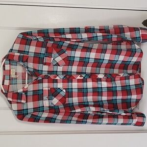 Women's Red, Green, White, and Navy plaid Flannel
